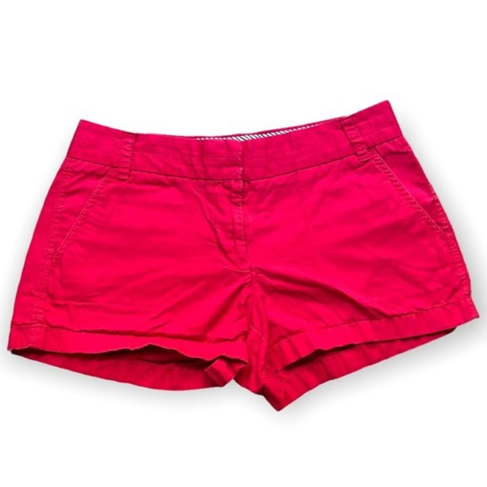 J Crew Chino 100% Cotton broken in shorts Sz 4 hot pink